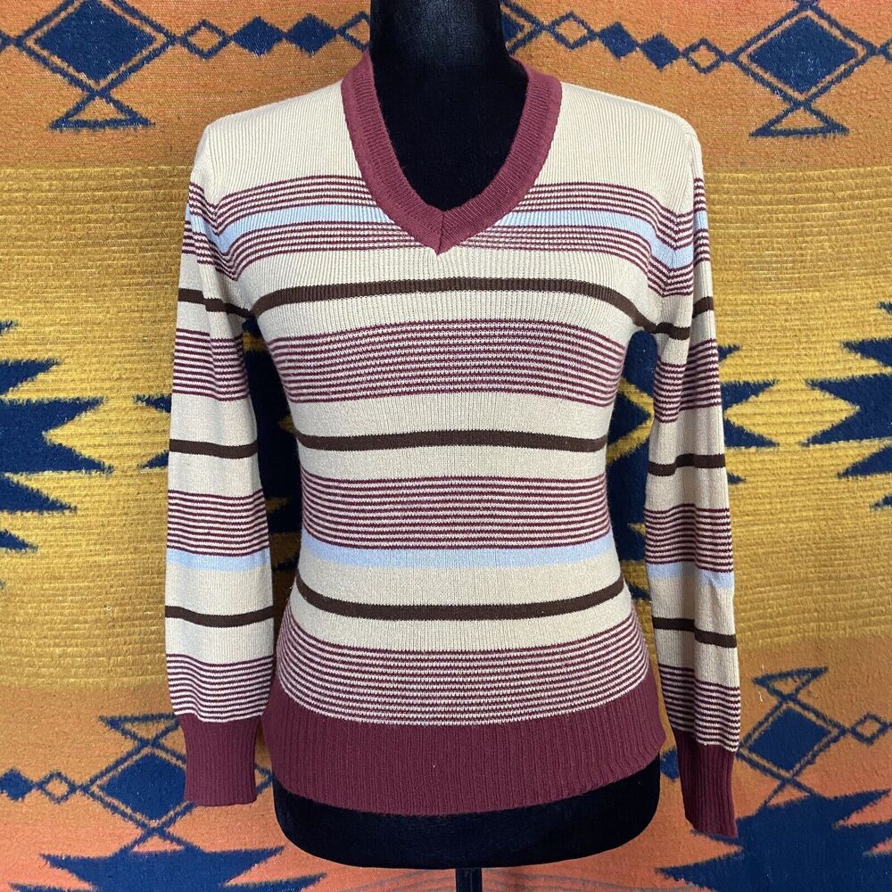Vintage Sears Acrylic V Neck Pullover Sweater. Small. Unisex. 70’s. Small.